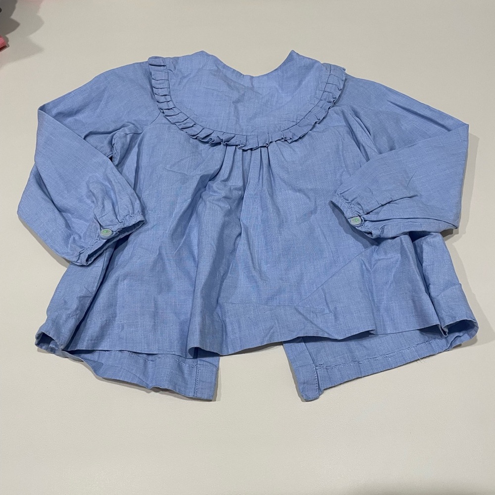 Jacadi Light Blue Ruffled Blouse